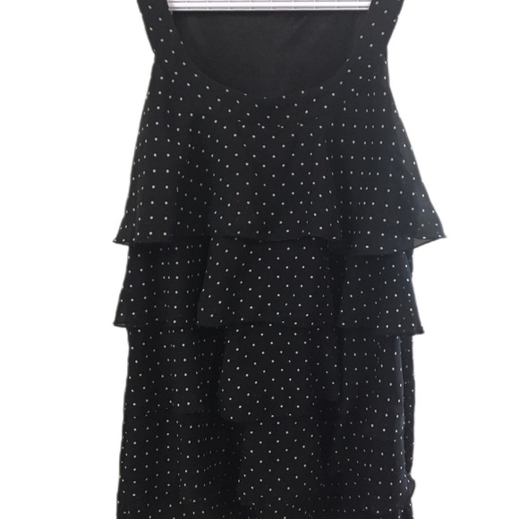 Chic Black Polka Dot Tiered Tank Top - Picture 1 of 4